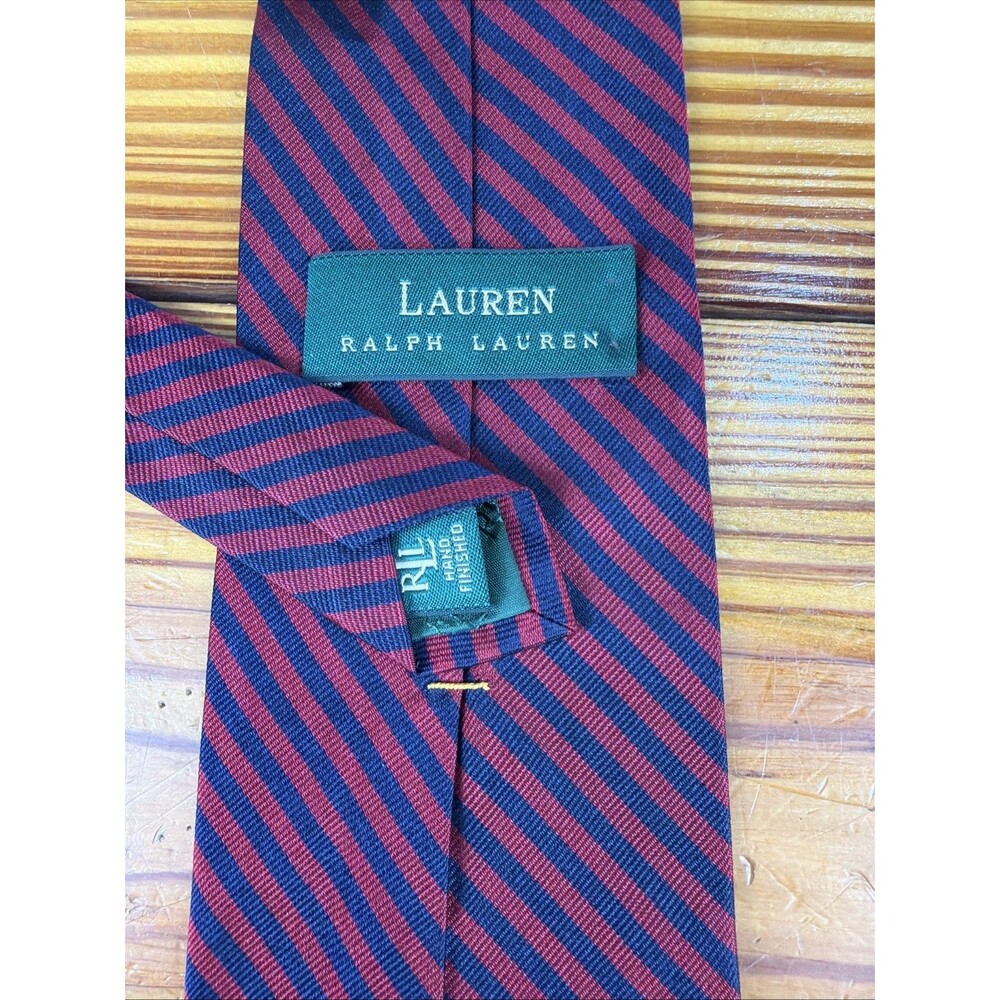 Lauren Ralph Lauren Tie MEN'S Red Blue Geometric USA Vintage Classic Office Work